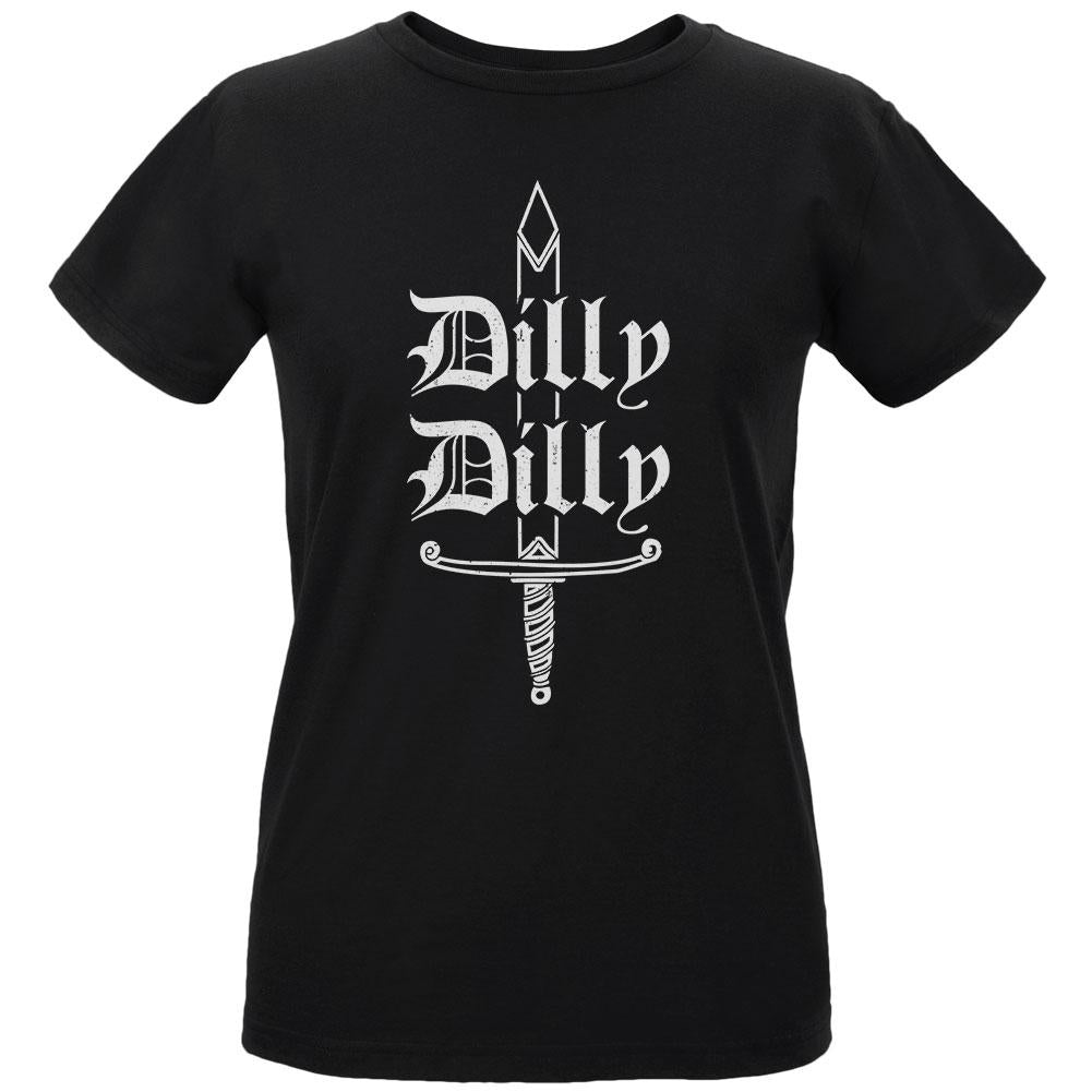 Dilly Dilly Sword Olde English Womens Organic T Shirt Women's T-Shirts Old Glory LG Black