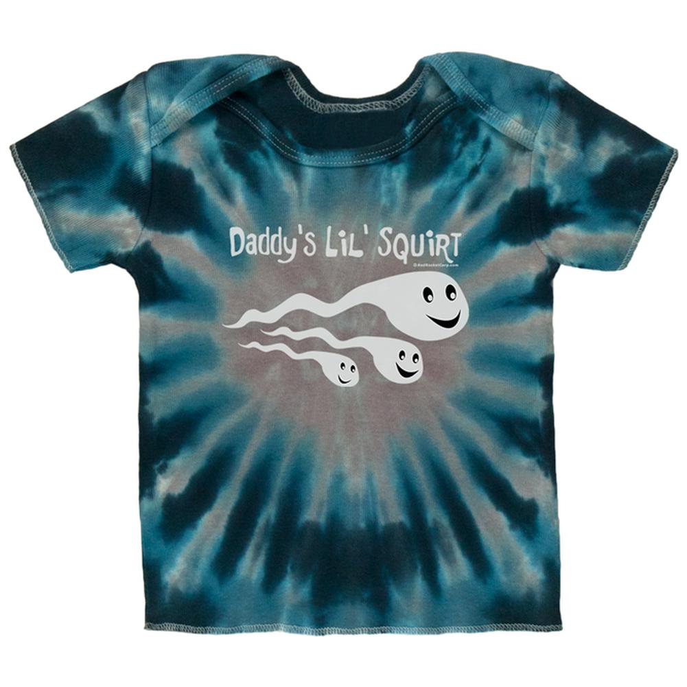 Daddy's Little Squirt Infant T Shirt Infant T-Shirts Old Glory 12MO Blue Radial Tie Dye