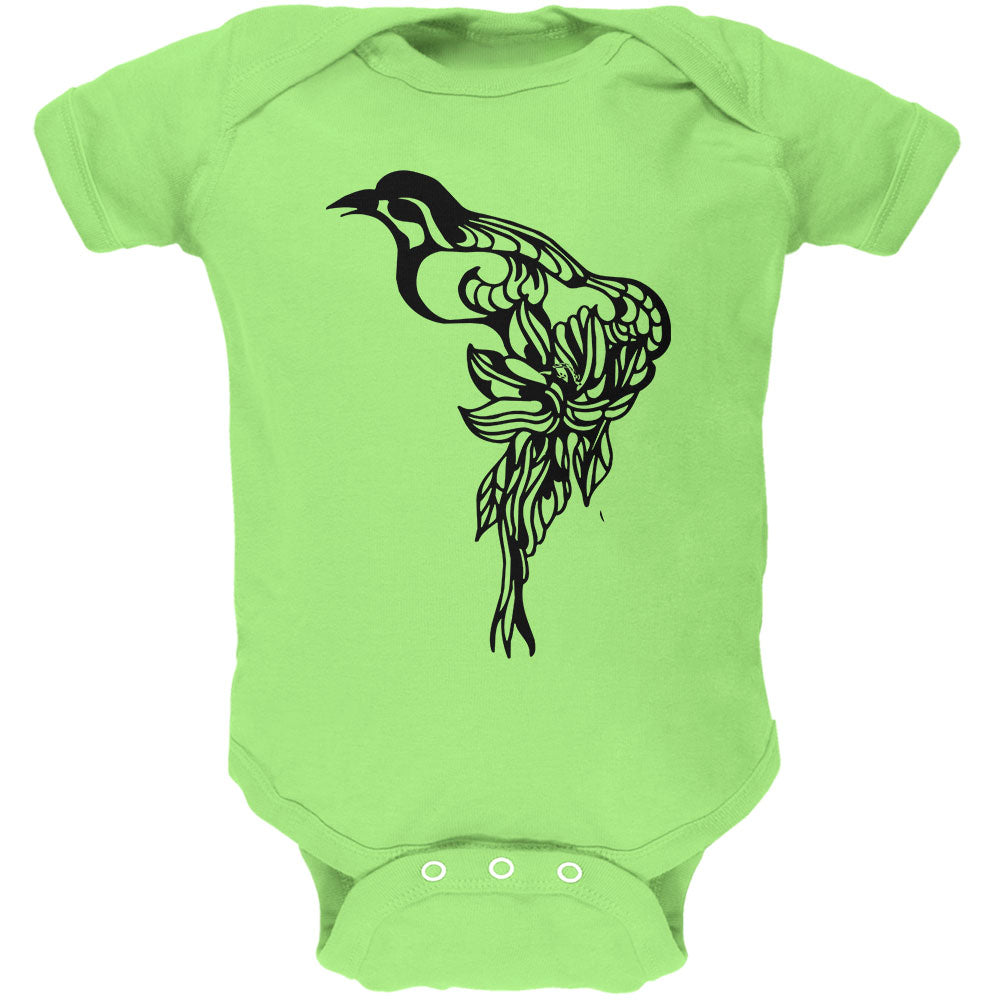 Spring Bird Pretty Line Art Soft Baby One Piece Baby One Piece Old Glory 0-3M Key Lime