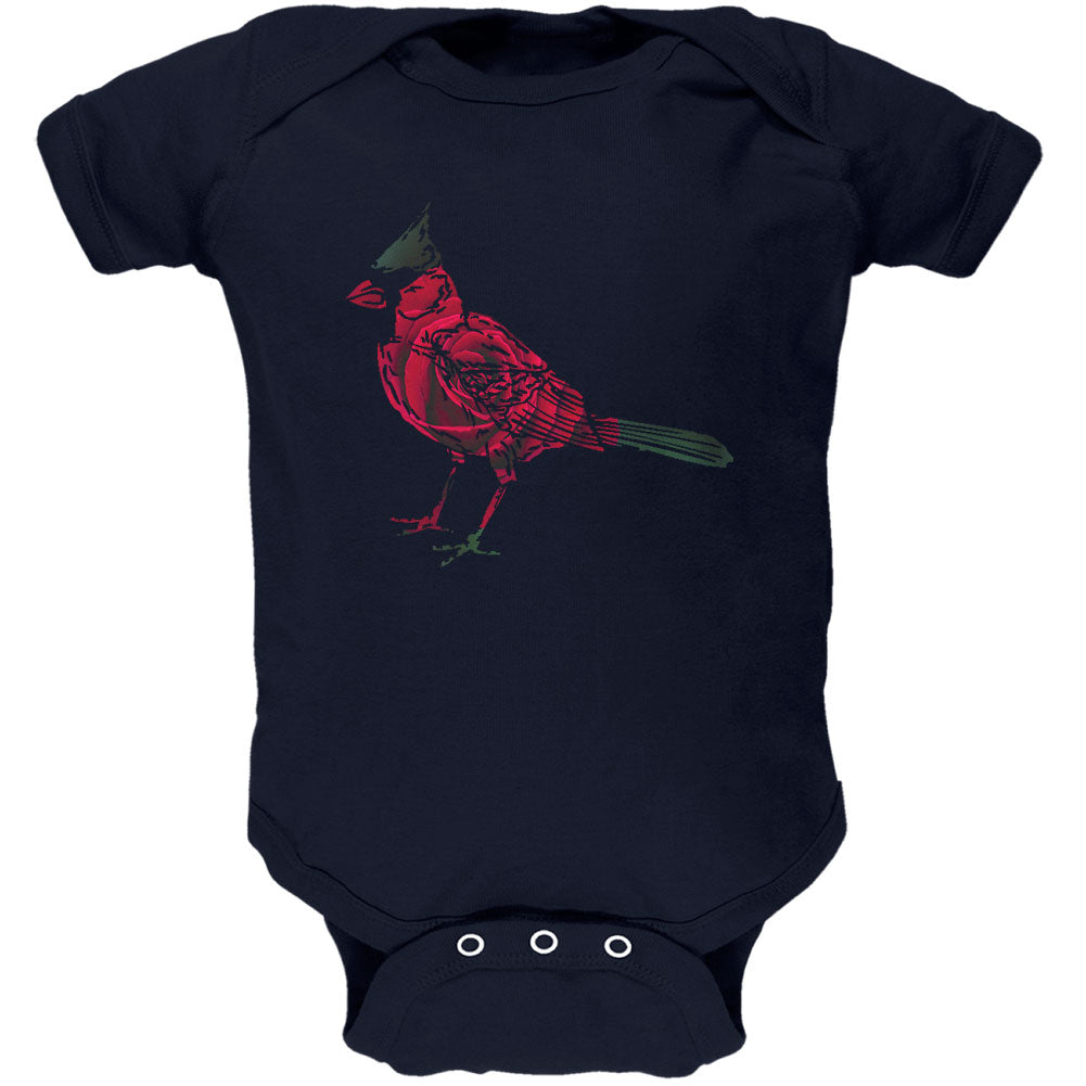 Spring Flower Cardinal Bird Roses Soft Baby One Piece Baby One Piece Old Glory 0-3M Navy
