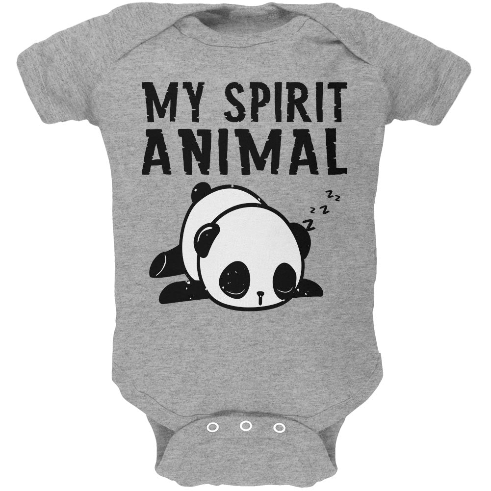 My Spirit Animal Tired Panda Cute Soft Baby One Piece Baby One Piece Old Glory 0-3M Heather