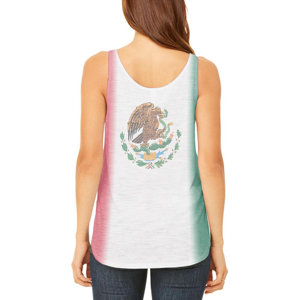 Cinco De Mayo Mexican Flag Juniors Flowy Side Slit Tank Top Juniors Tank Tops Old Glory