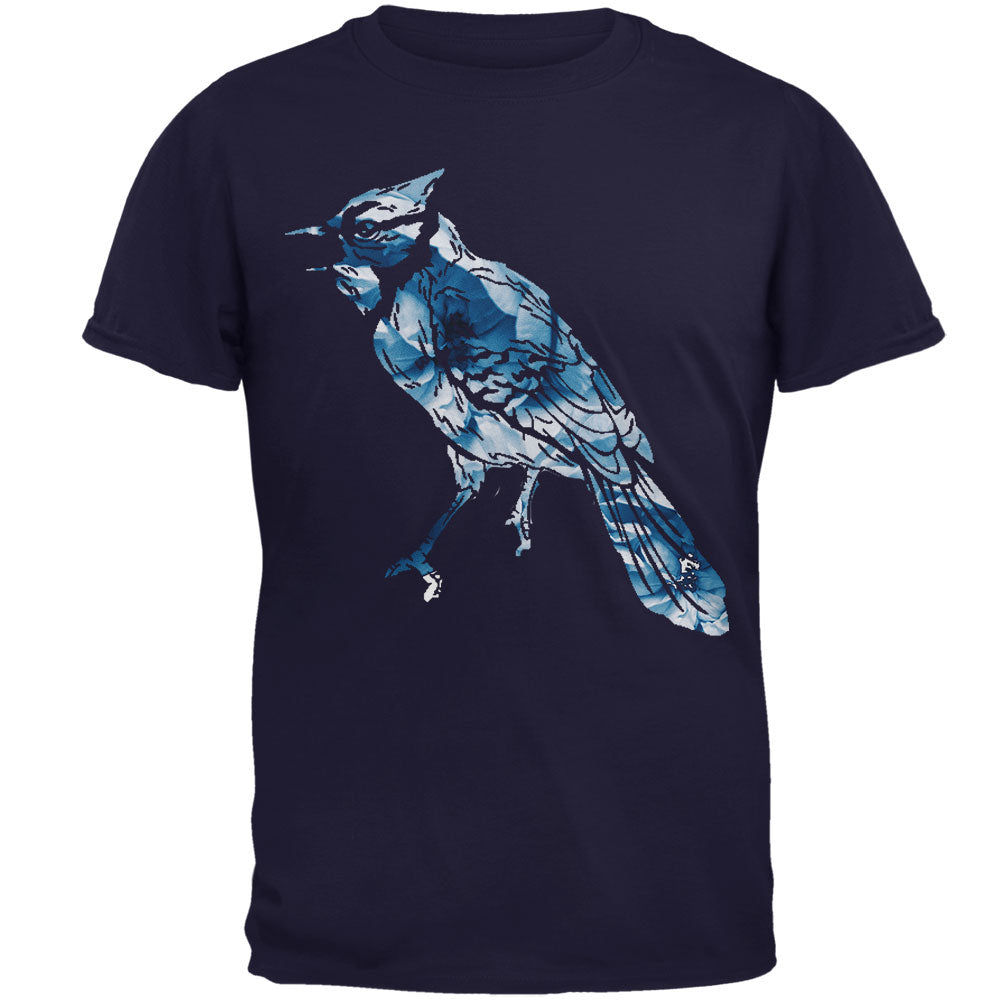 Spring Flowers Blue Jay Bird Mens T Shirt Men's T-Shirts Old Glory 2XL Navy