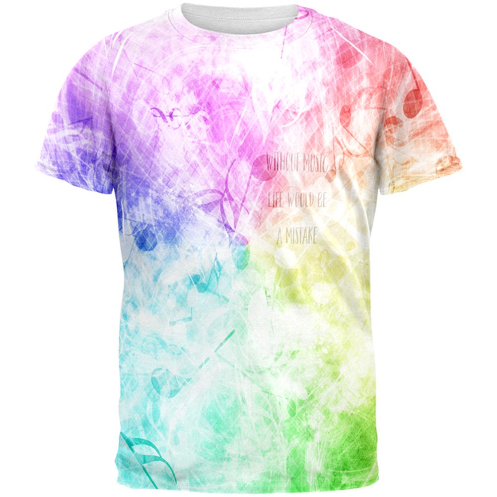 Without Music Life Would Be A Mistake All Over Mens T Shirt Men's T-Shirts Old Glory 2XL Multi