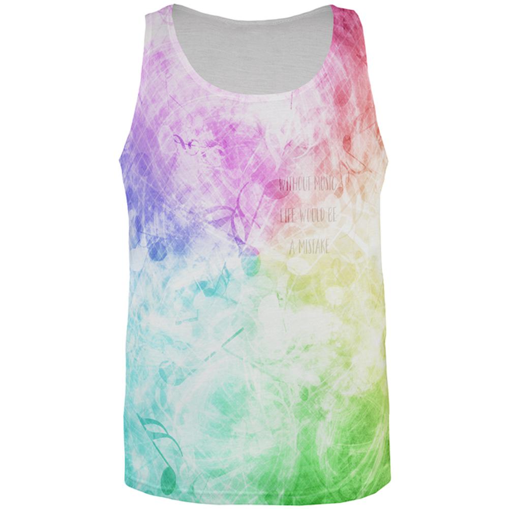Without Music Life Would Be A Mistake All Over Mens Tank Top Men's Tank Tops Old Glory 2XL Multi