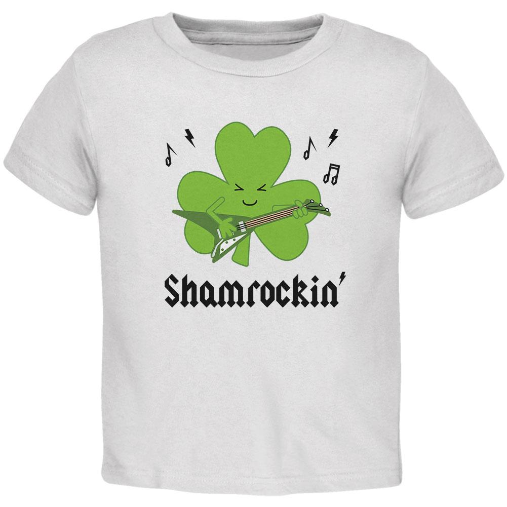 St. Patrick's Day Shamrock Guitar Shamrockin' Toddler T Shirt Toddler T-Shirts Old Glory 2T White