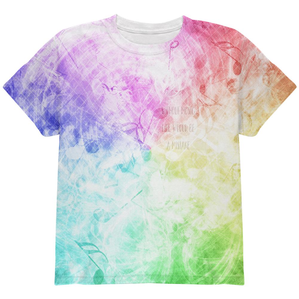 Without Music Life Would Be A Mistake All Over Youth T Shirt Youth T-Shirts Old Glory LG Multi