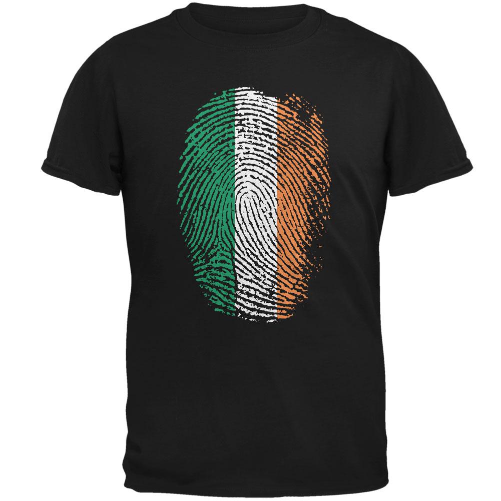 St. Patricks Day Irish Fingerprint Thumbprint Mens Soft T Shirt Men's T-Shirts Old Glory 2XL Black