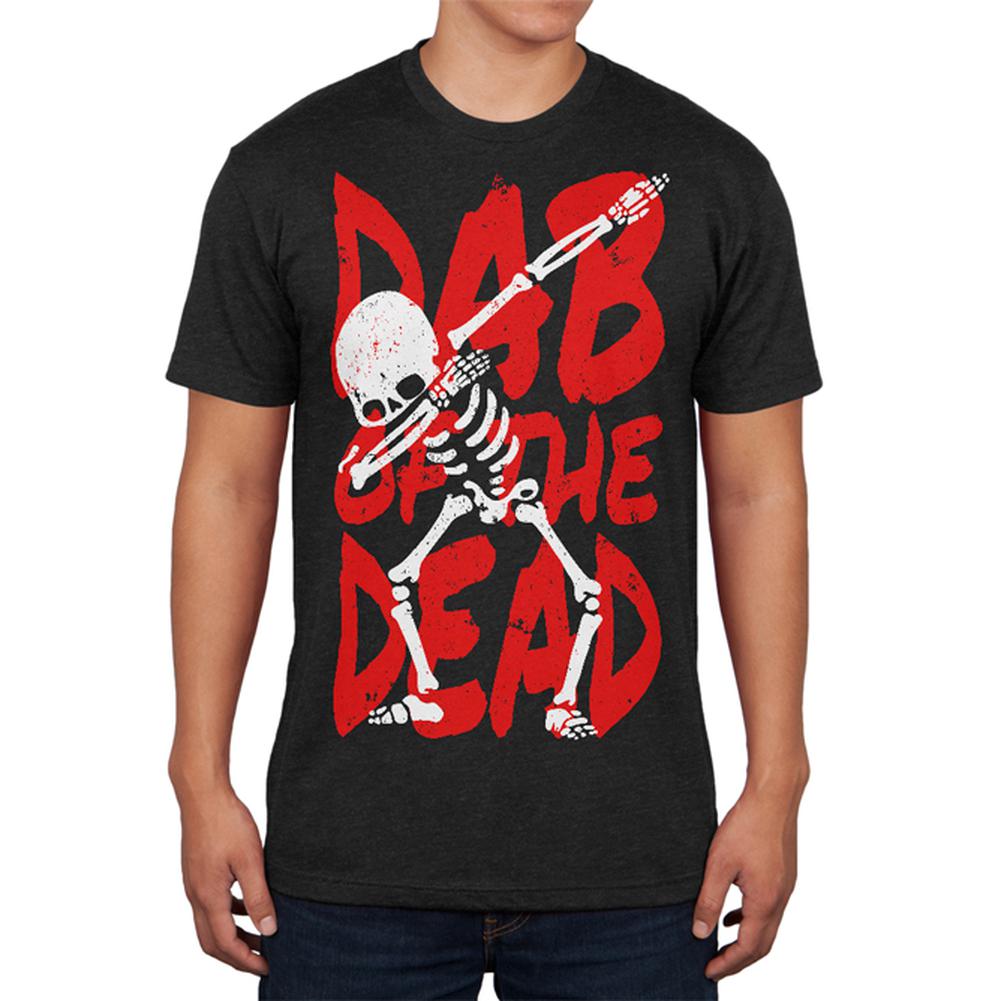 Halloween Day Dab of the Dead Skeleton Mens Soft T Shirt Men's T-Shirts Old Glory 2XL Vintage Black