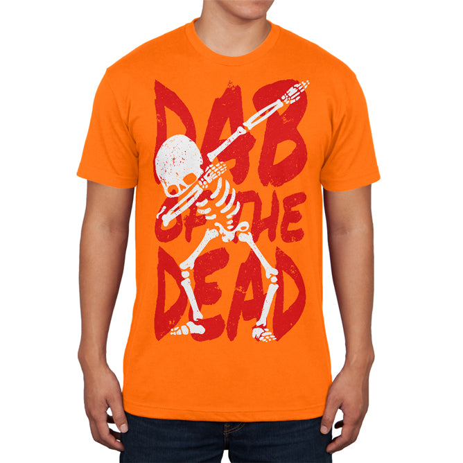 Halloween Day Dab of the Dead Skeleton Mens T Shirt Men's T-Shirts Old Glory 2XL Mandarin Orange