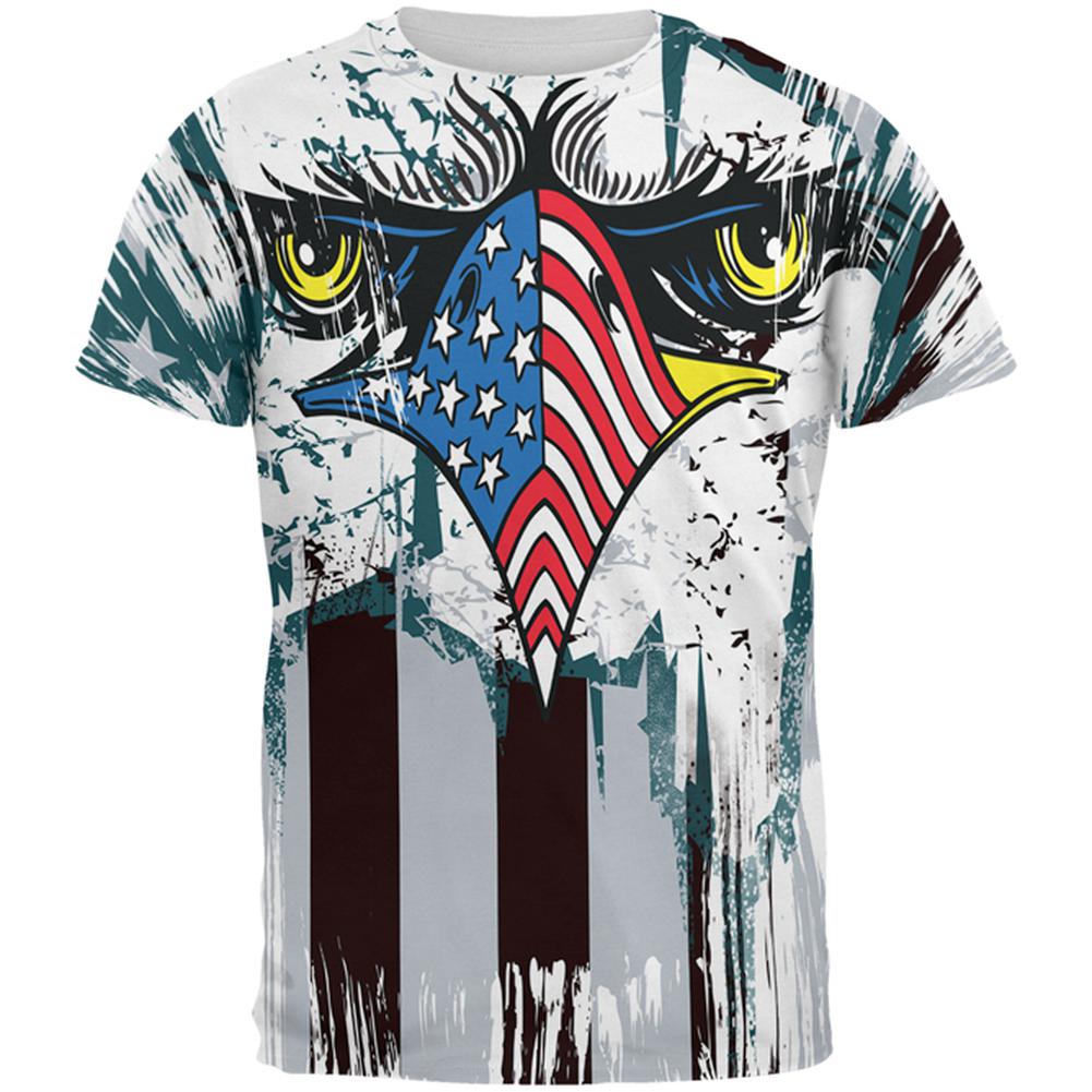 Patriotic Eagle of Philly All Over Mens T Shirt Men's T-Shirts Old Glory 2XL Multi