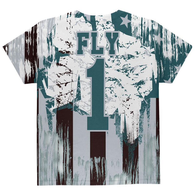 Patriotic Eagle of Philly All Over Youth T Shirt Youth T-Shirts Old Glory