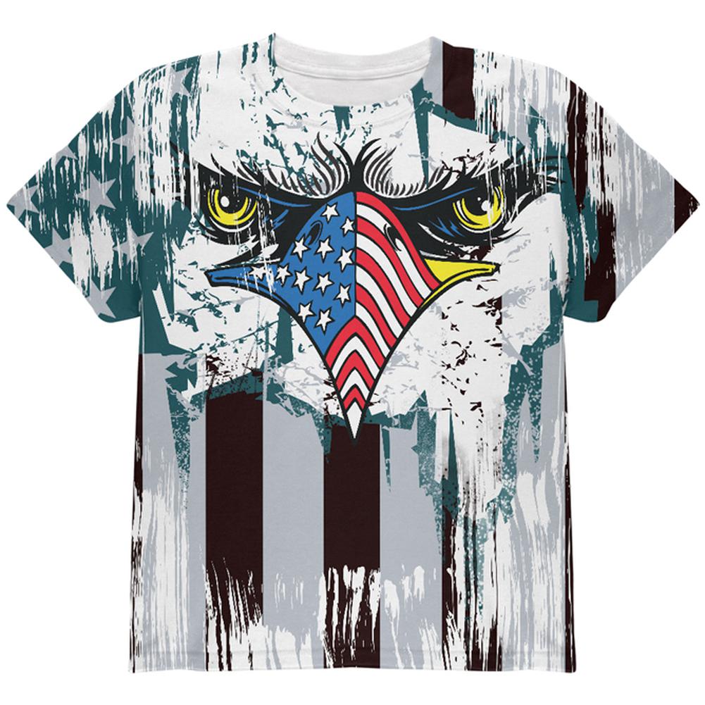 Patriotic Eagle of Philly All Over Youth T Shirt Youth T-Shirts Old Glory LG Multi