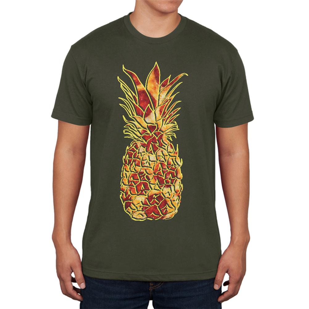 Pineapple Pizza Mens T Shirt Men's T-Shirts Old Glory MD Olive