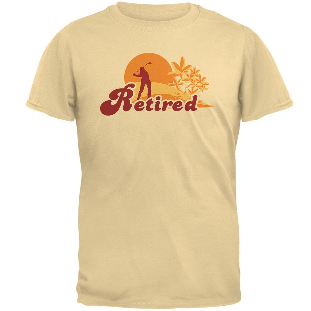 Retired Golf Golfer Sunset Mens T Shirt Men's T-Shirts Old Glory 2XL Yellow Haze