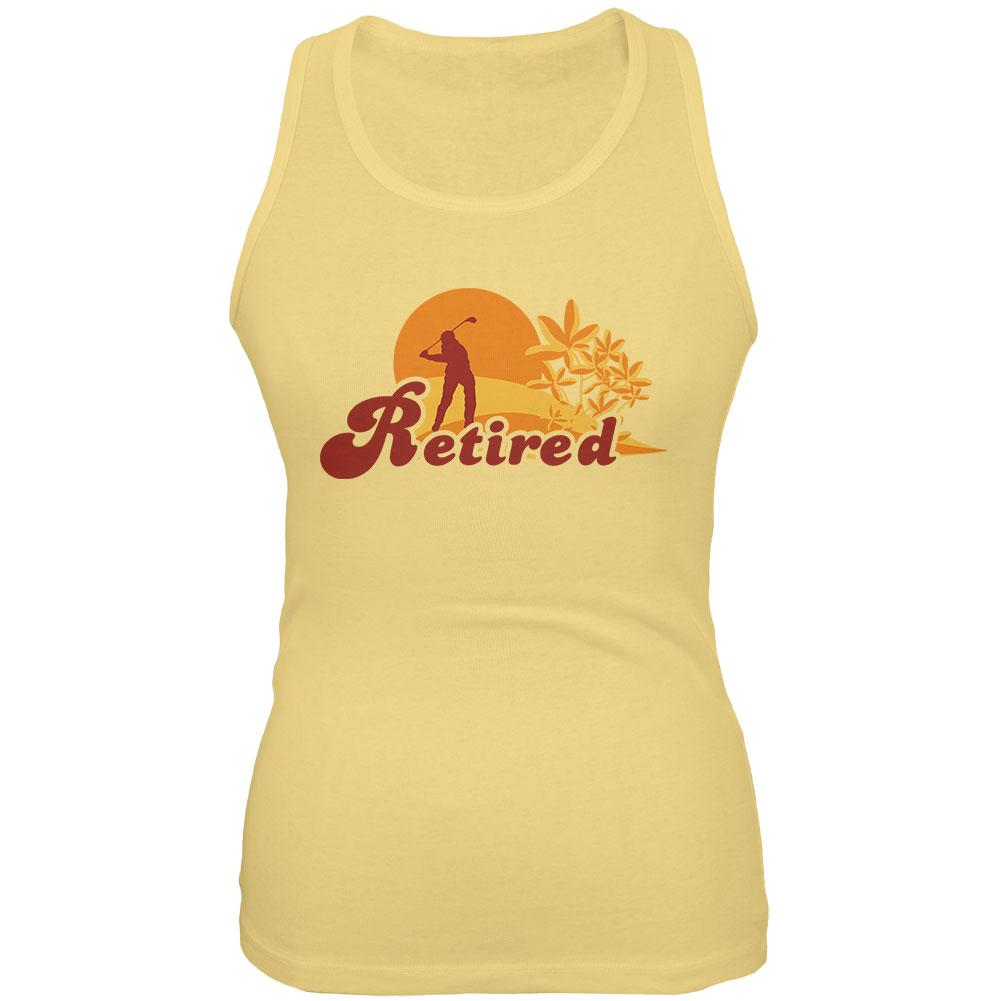 Retired Golf Golfer Sunset Juniors Soft Tank Top Juniors Tank Tops Old Glory 2XL Yellow