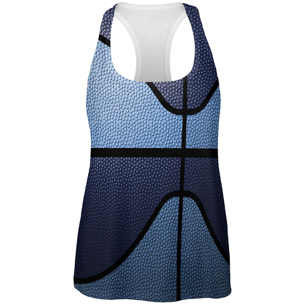 Championship Basketball Navy & Light Blue All Over Womens Work Out Tank Top Women's Tank Tops Old Glory 2XL Multi