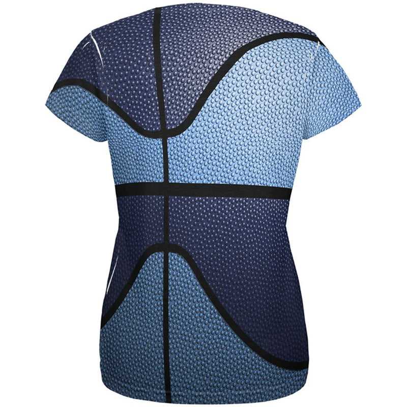 Championship Basketball Navy & Light Blue All Over Womens T Shirt Women's T-Shirts Old Glory