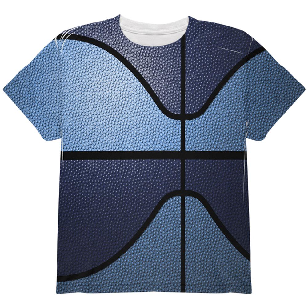 Championship Basketball Navy & Light Blue All Over Youth T Shirt Youth T-Shirts Old Glory LG Multi