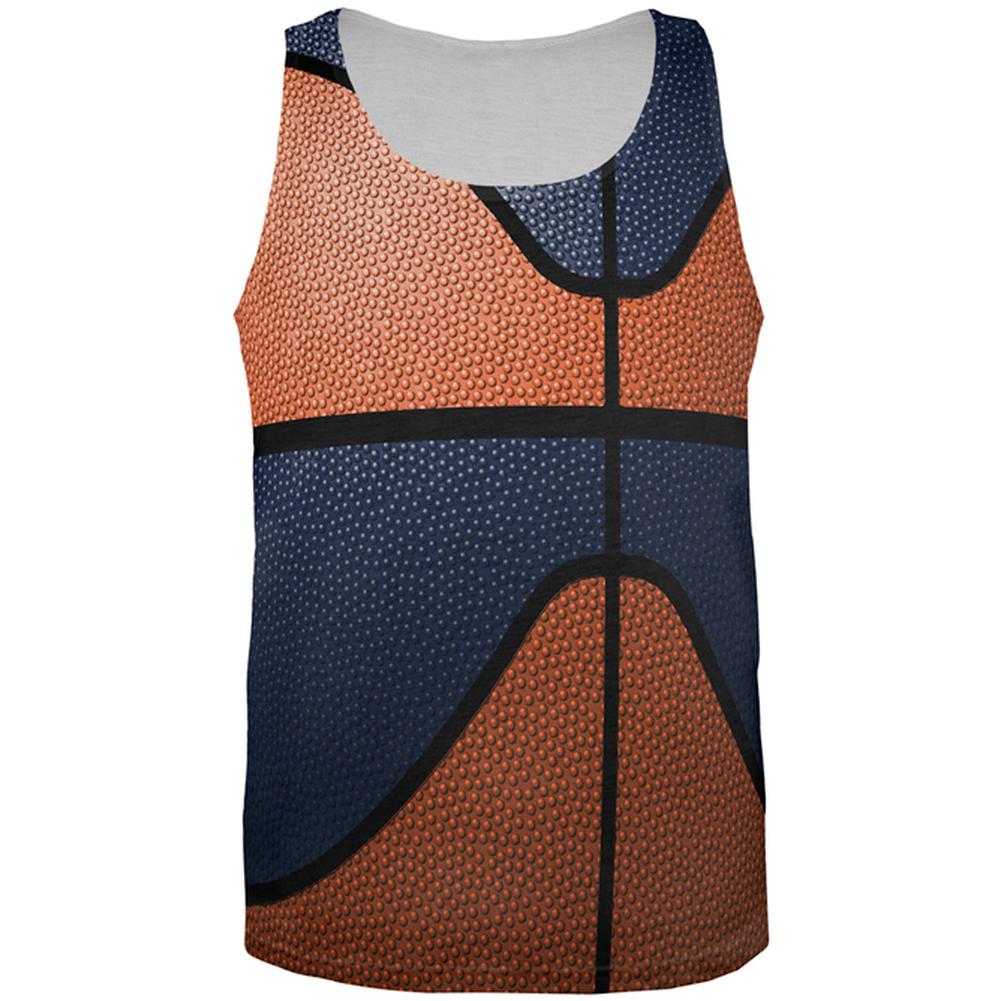 Championship Basketball Orange & Navy All Over Mens Tank Top Men's Tank Tops Old Glory 2XL Multi