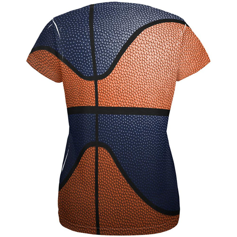 Championship Basketball Orange & Navy All Over Womens T Shirt Women's T-Shirts Old Glory
