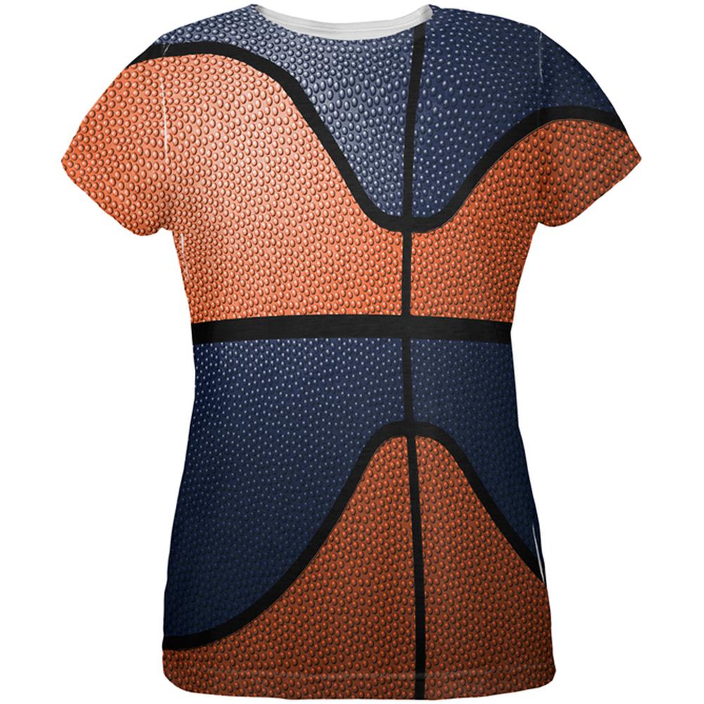Championship Basketball Orange & Navy All Over Womens T Shirt Women's T-Shirts Old Glory 2XL Multi