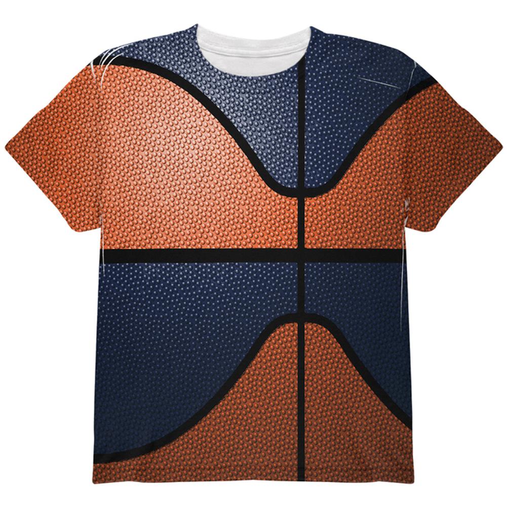 Championship Basketball Orange & Navy All Over Youth T Shirt Youth T-Shirts Old Glory LG Multi