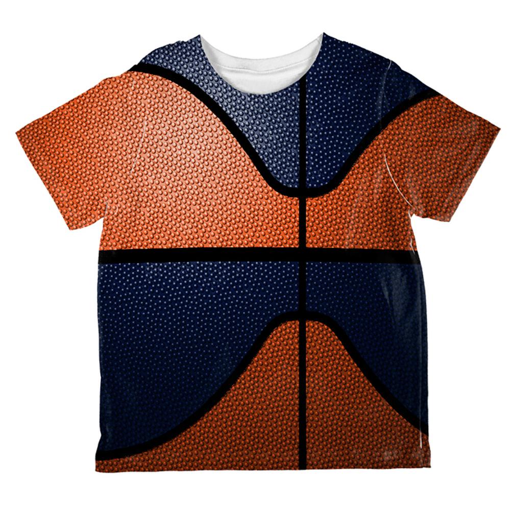 Championship Basketball Orange & Navy All Over Toddler T Shirt Toddler T-Shirts Old Glory 2T Multi