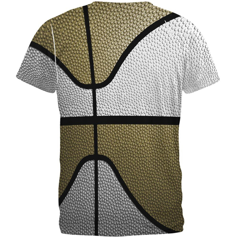 Championship Basketball White & Gold All Over Mens T Shirt Men's T-Shirts Old Glory