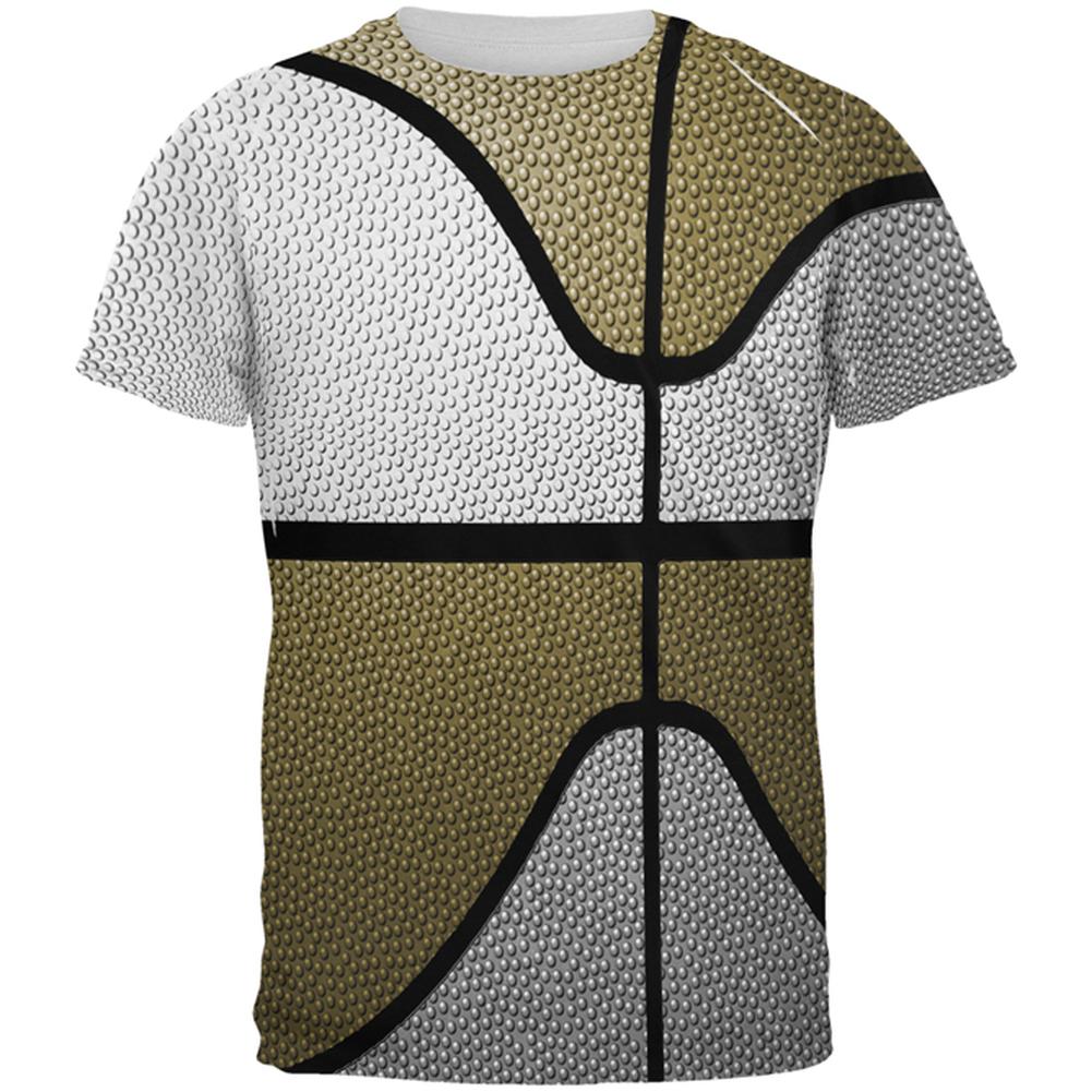 Championship Basketball White & Gold All Over Mens T Shirt Men's T-Shirts Old Glory 2XL Multi
