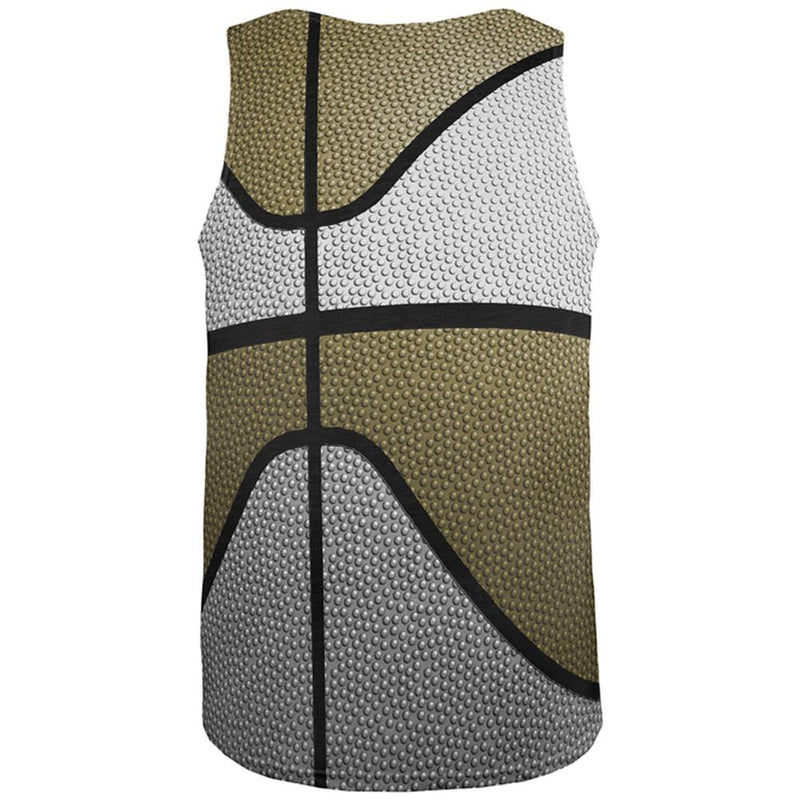 Championship Basketball White & Gold All Over Mens Tank Top Men's Tank Tops Old Glory