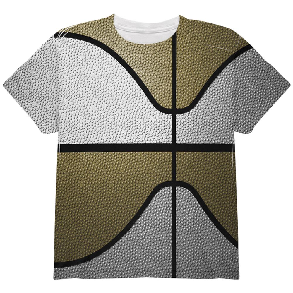 Championship Basketball White & Gold All Over Youth T Shirt Youth T-Shirts Old Glory LG Multi