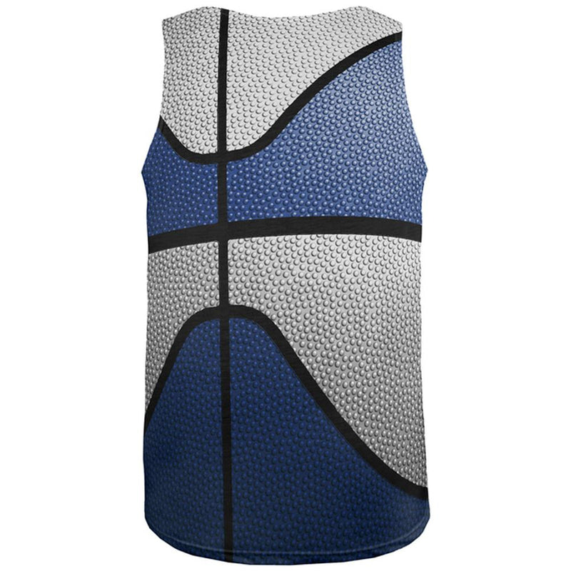 Championship Basketball Navy Blue & White All Over Mens Tank Top Men's Tank Tops Old Glory