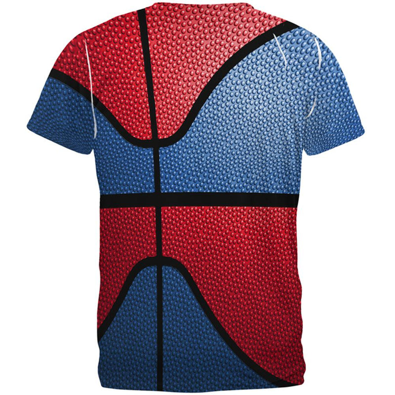 Championship Basketball Royal Blue & Red All Over Mens T Shirt Men's T-Shirts Old Glory