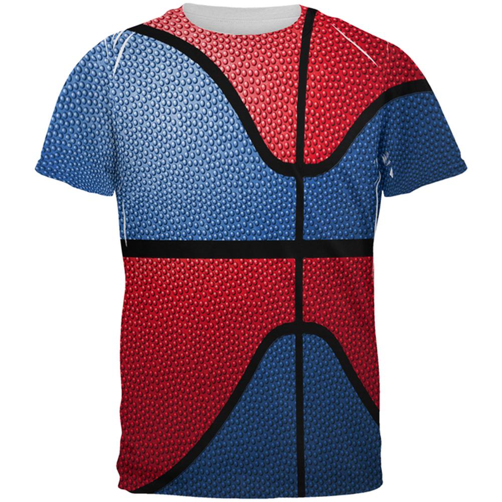 Championship Basketball Royal Blue & Red All Over Mens T Shirt Men's T-Shirts Old Glory 2XL Multi
