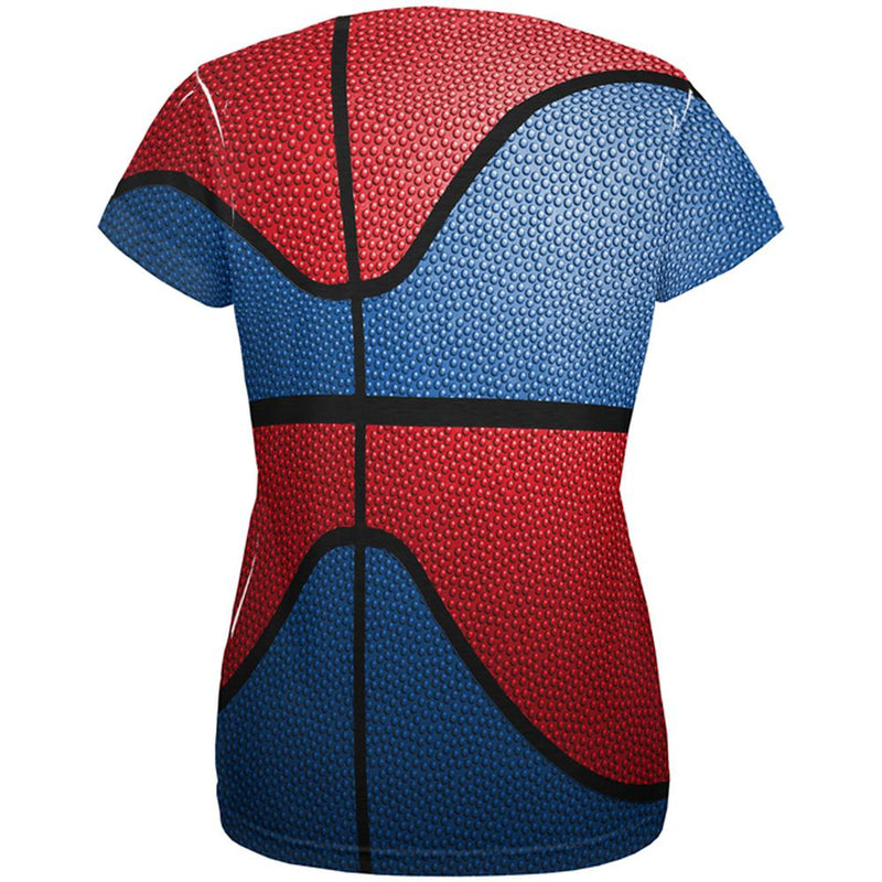 Championship Basketball Royal Blue & Red All Over Womens T Shirt Women's T-Shirts Old Glory