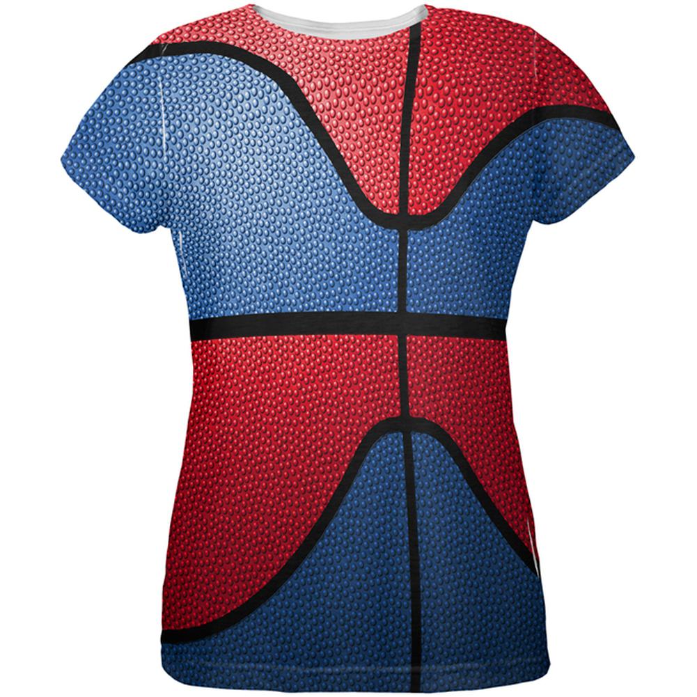 Championship Basketball Royal Blue & Red All Over Womens T Shirt Women's T-Shirts Old Glory 2XL Multi