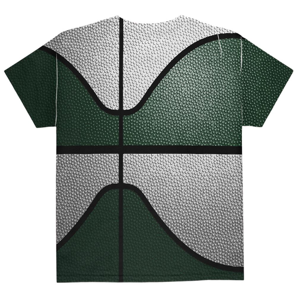 Championship Basketball Forest Green & White All Over Youth T Shirt Youth T-Shirts Old Glory