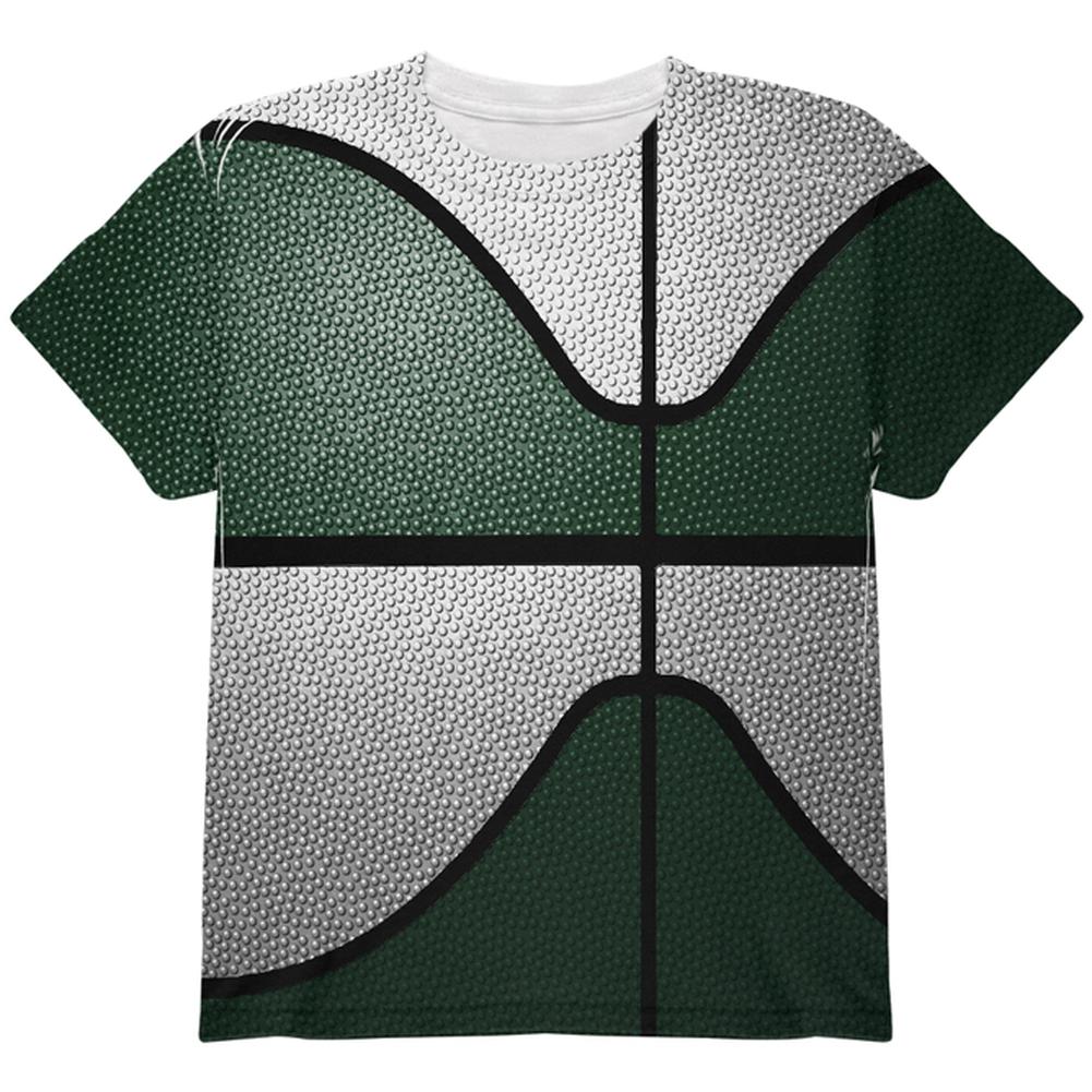 Championship Basketball Forest Green & White All Over Youth T Shirt Youth T-Shirts Old Glory LG Multi