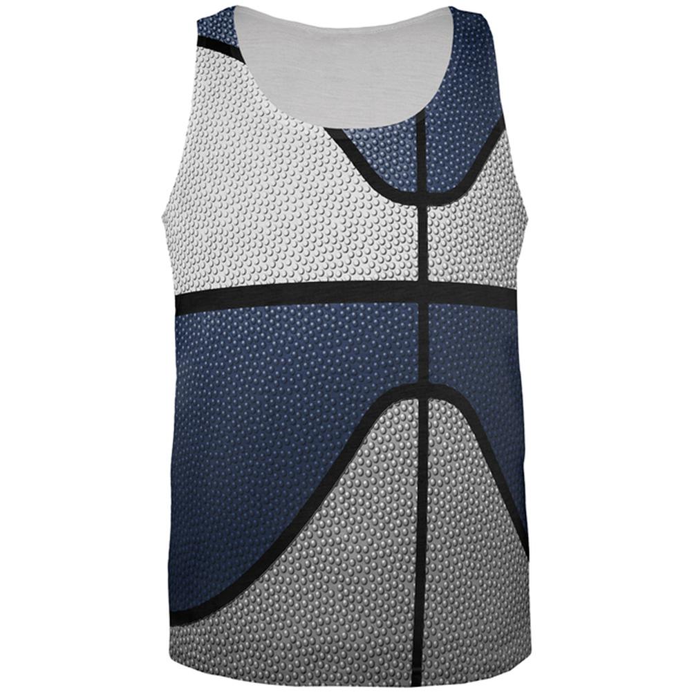 Championship Basketball White & Navy Blue All Over Mens Tank Top Men's Tank Tops Old Glory 2XL Multi