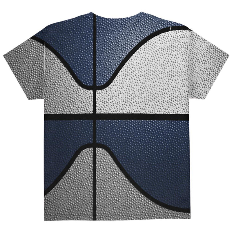 Championship Basketball White & Navy Blue All Over Youth T Shirt Youth T-Shirts Old Glory