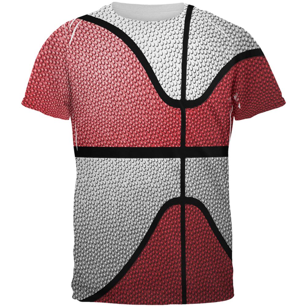 Championship Basketball Red & White All Over Mens T Shirt Men's T-Shirts Old Glory 2XL Multi