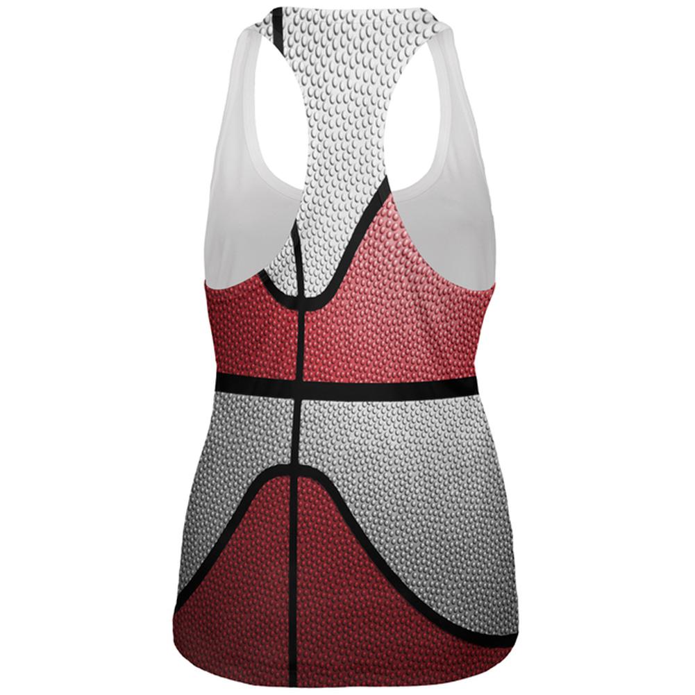 Championship Basketball Red & White All Over Womens Work Out Tank Top Women's Tank Tops Old Glory