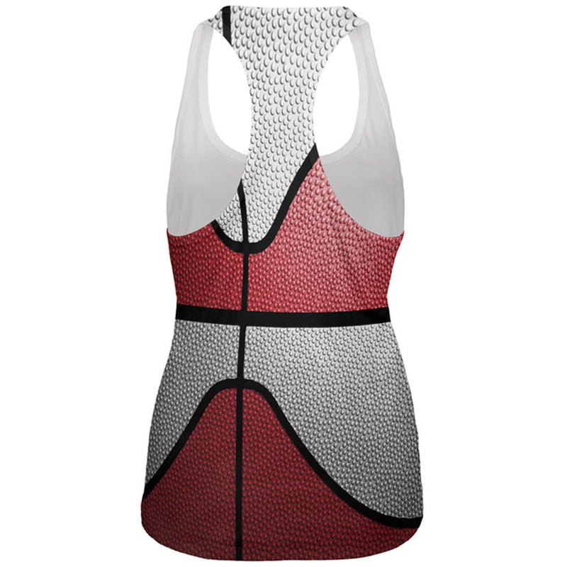 Championship Basketball Red & White All Over Womens Work Out Tank Top Women's Tank Tops Old Glory