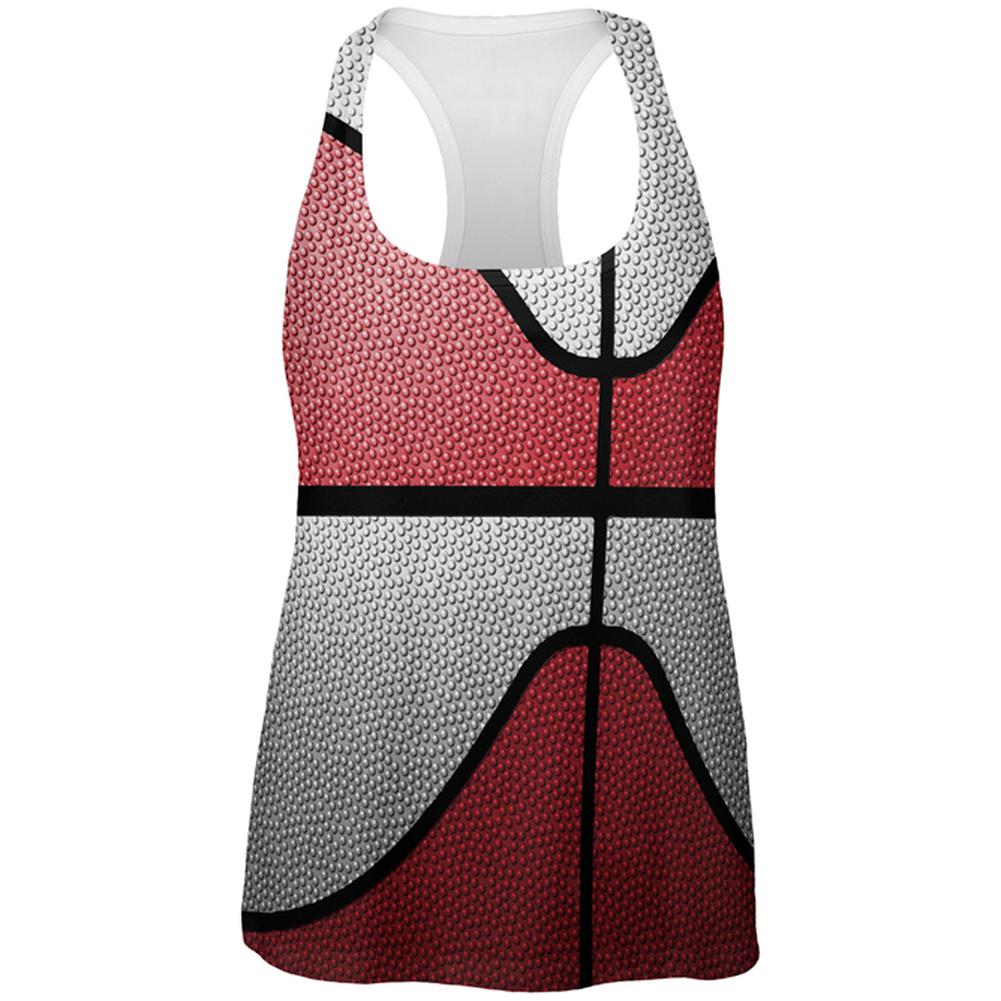 Championship Basketball Red & White All Over Womens Work Out Tank Top Women's Tank Tops Old Glory 2XL Multi