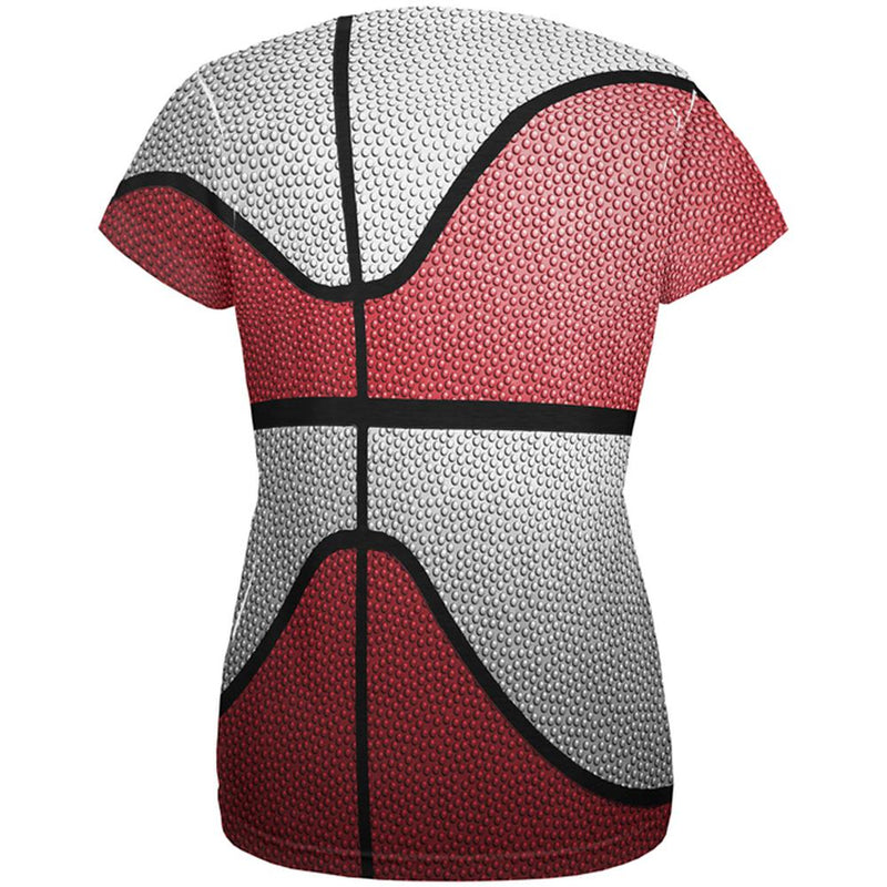 Championship Basketball Red & White All Over Womens T Shirt Women's T-Shirts Old Glory