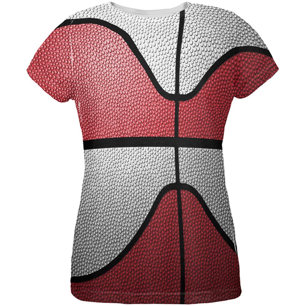 Championship Basketball Red & White All Over Womens T Shirt Women's T-Shirts Old Glory 2XL Multi
