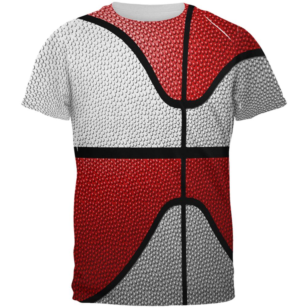 Championship Basketball White & Red All Over Mens T Shirt Men's T-Shirts Old Glory 2XL Multi