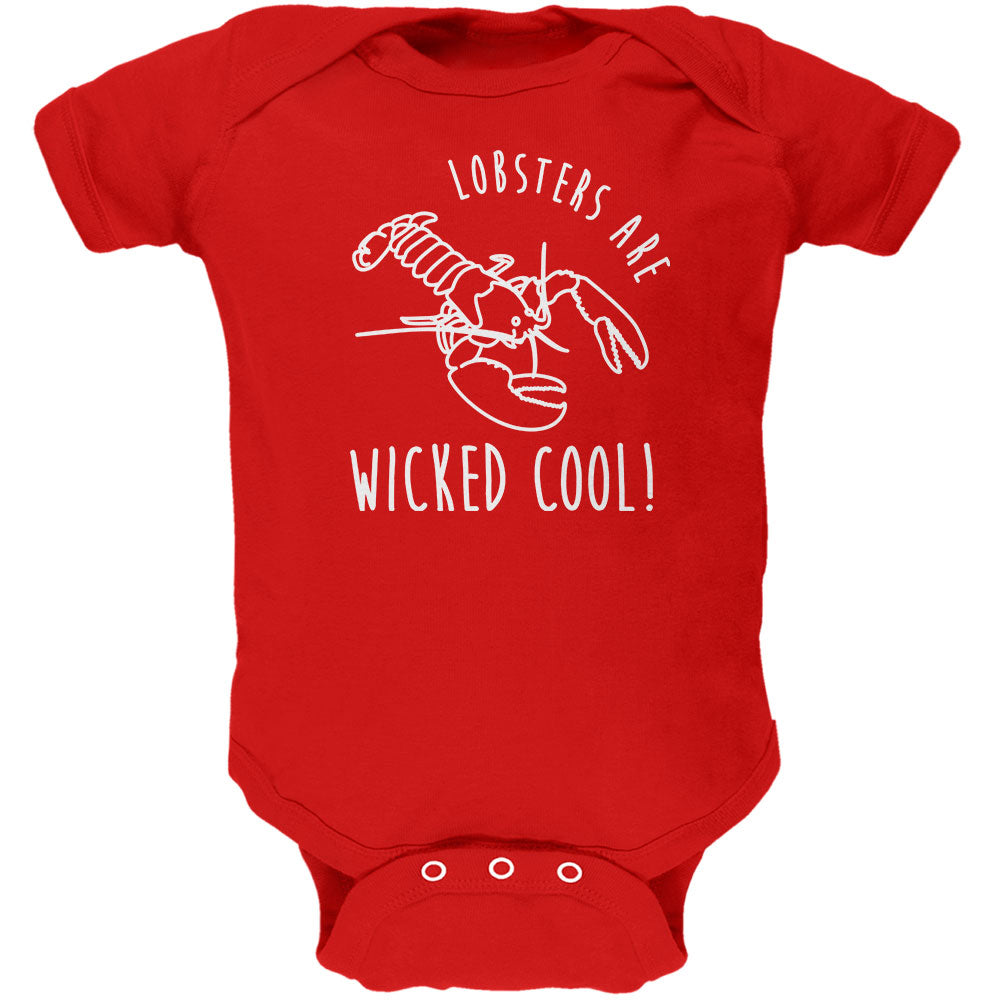 Lobsters are Wicked Cool Soft Baby One Piece Baby One Piece Old Glory 0-3M Red