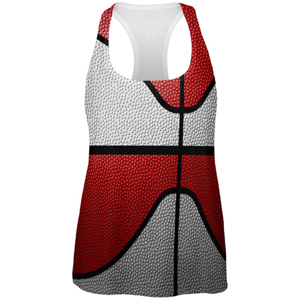 Championship Basketball White & Red All Over Womens Work Out Tank Top Women's Tank Tops Old Glory 2XL Multi